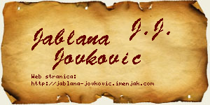 Jablana Jovković vizit kartica